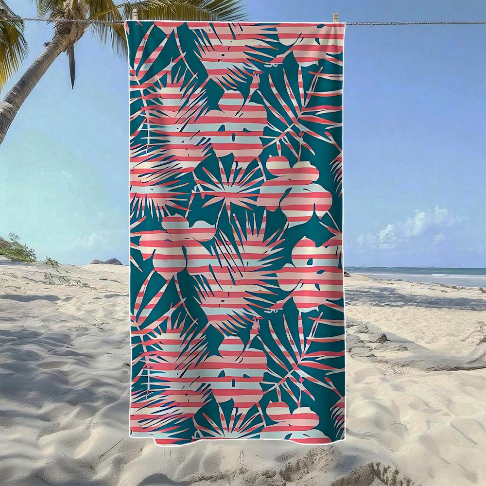 Tropical Leaf Stripe Beach Towel, Soft Quick-Drying, Perfect For Portable Outdoor Travel, Swimming, Camping And Summer Beach W30*H60(CM)
Tropical Leaf Stripe Beach Towel, Soft Quick-Drying, Perfect For Portable Outdoor Travel, Swimming, Camping And Summer Beach W30*H60(CM)