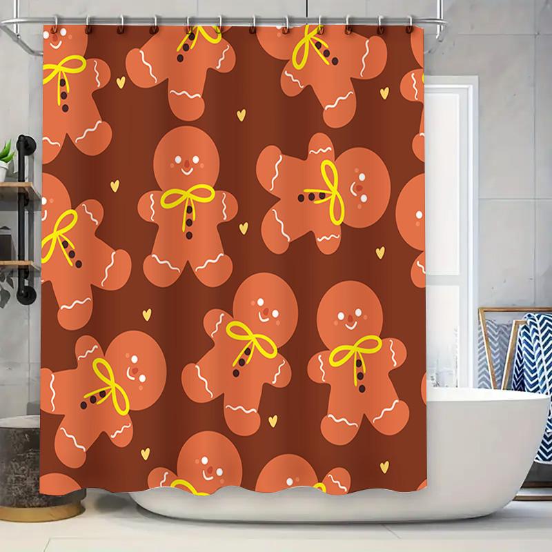 Gingerbread Man Christmas Shower Curtain Red Yellow Patterned Fabric Waterproof Bath Rug Decor 180X180Cm X3 Layers Set Home Deco W60H190(CM)-1 Pcs
Gingerbread Man Christmas Shower Curtain Red Yellow Patterned Fabric Waterproof Bath Rug Decor 180X180Cm X3 Layers Set Home Deco W60H190(CM)-1 Pcs