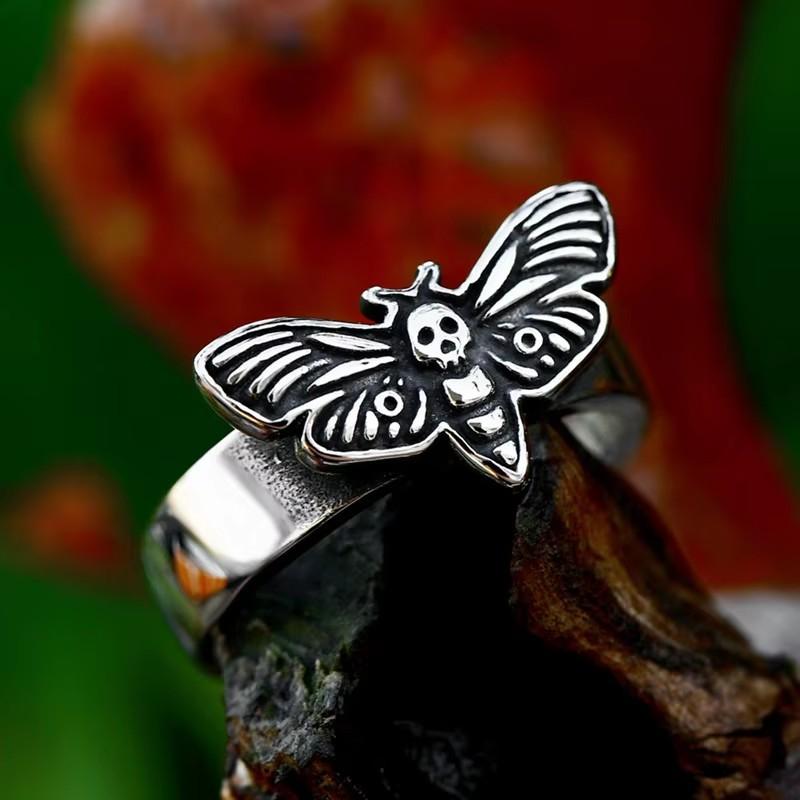 BEIER 2023 New Style Stainless Steel Skull Moth Ring Acherontia Lachesis Ring Punk Biker Women s Ring Girl Jewelry Party Gift 9
BEIER 2023 New Style Stainless Steel Skull Moth Ring Acherontia Lachesis Ring Punk Biker Women s Ring Girl Jewelry Party Gift 9