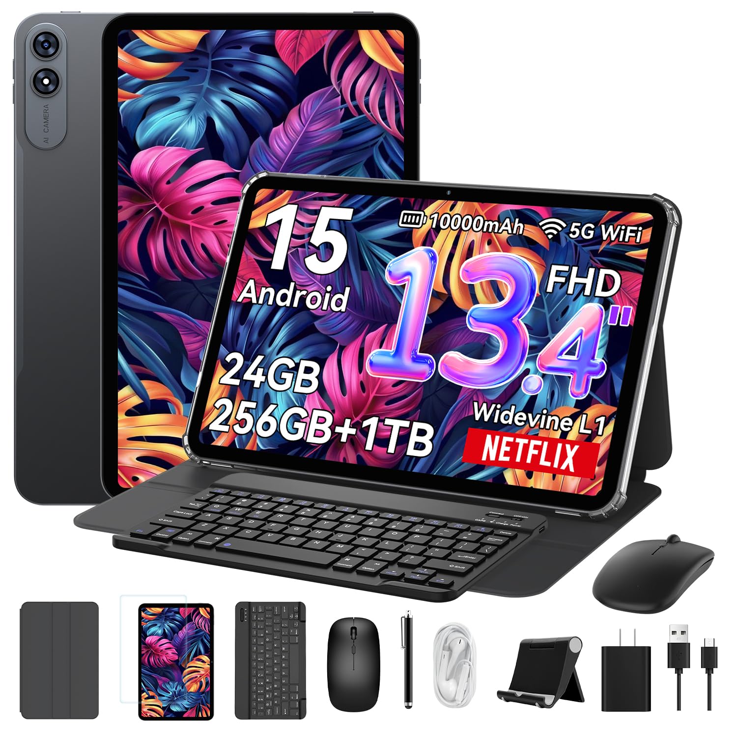 T60Pro FHD Tablet with Android T7280 1920x1200 120Hz 10000mAh 18W PD Fast Bluetooth Face Split Wireless and Case Included 13-inch Wi-Fi, 15,
T60Pro FHD Tablet with Android T7280 1920x1200 120Hz 10000mAh 18W PD Fast Bluetooth Face Split Wireless and Case Included 13-inch Wi-Fi, 15,