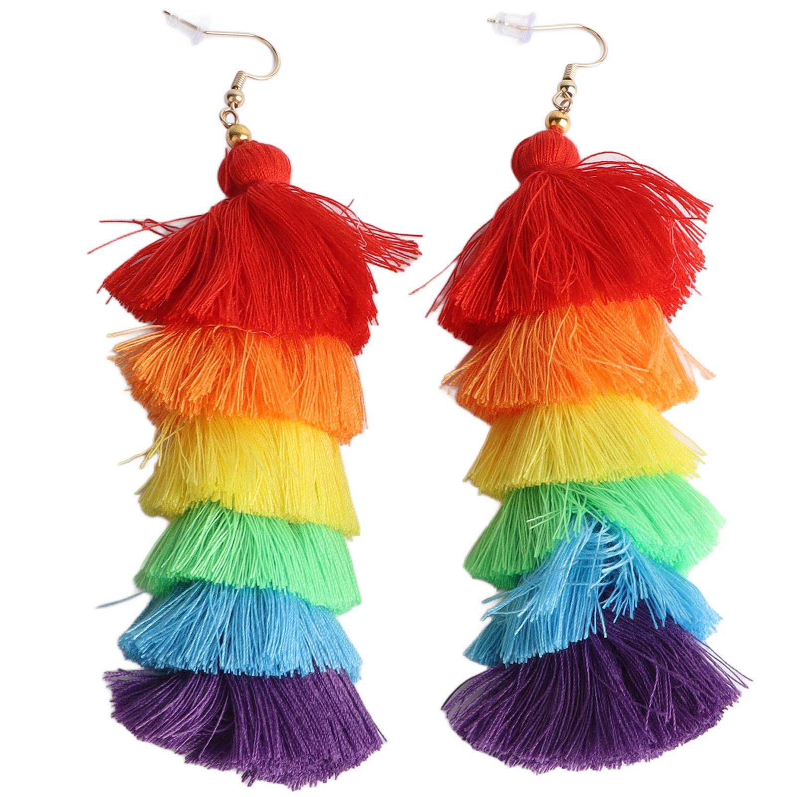 Tassel Earrings Women Boho Vintage Tassel Earrings Colorful Layered Tassel Earrings for Parties
Tassel Earrings Women Boho Vintage Tassel Earrings Colorful Layered Tassel Earrings for Parties