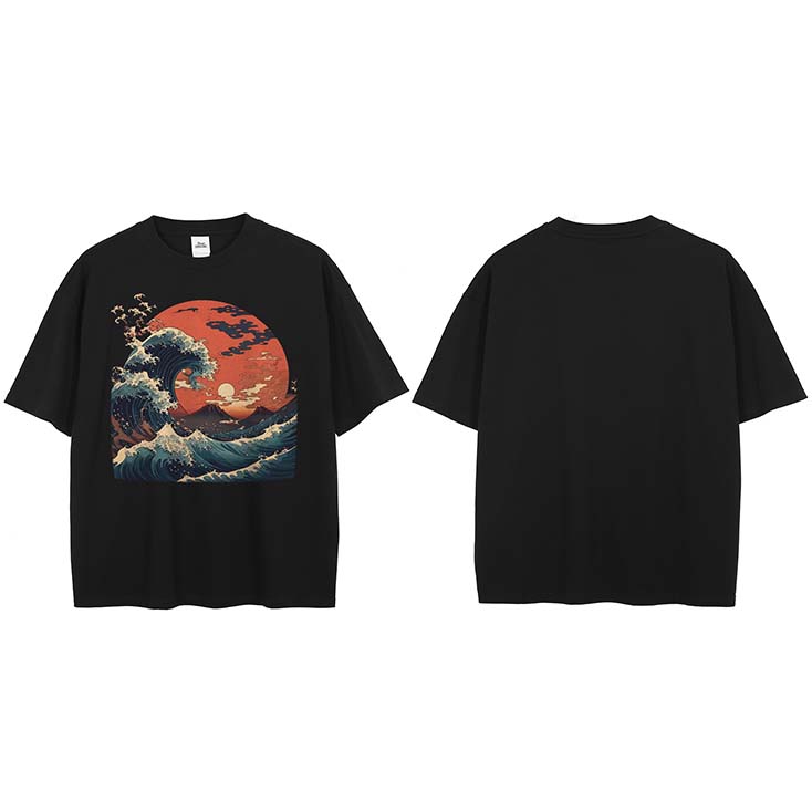 Men Washed Black TShirt Harajuku Streetwear Sun Wave Graphic T Shirt Cotton Japanese Ukiyoe Tshirt Hipster Tops Tee Unisex S
Men Washed Black TShirt Harajuku Streetwear Sun Wave Graphic T Shirt Cotton Japanese Ukiyoe Tshirt Hipster Tops Tee Unisex S