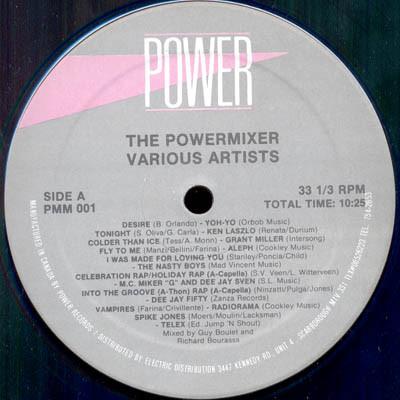 12inch Record VARIOUS The Powermixer PMM001 Power Records 1987 Canada Dance Electronica Used
12inch Record VARIOUS The Powermixer PMM001 Power Records 1987 Canada Dance Electronica Used
