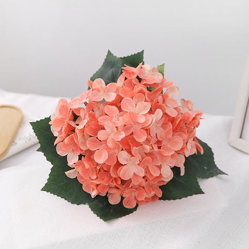 1 шт. 39 см Белый Искусственный Букет Цветов Гортензии для Украшения Дома, Комнаты, Свадьбы, Украшение Стола Цветочной Композицией оранжевый