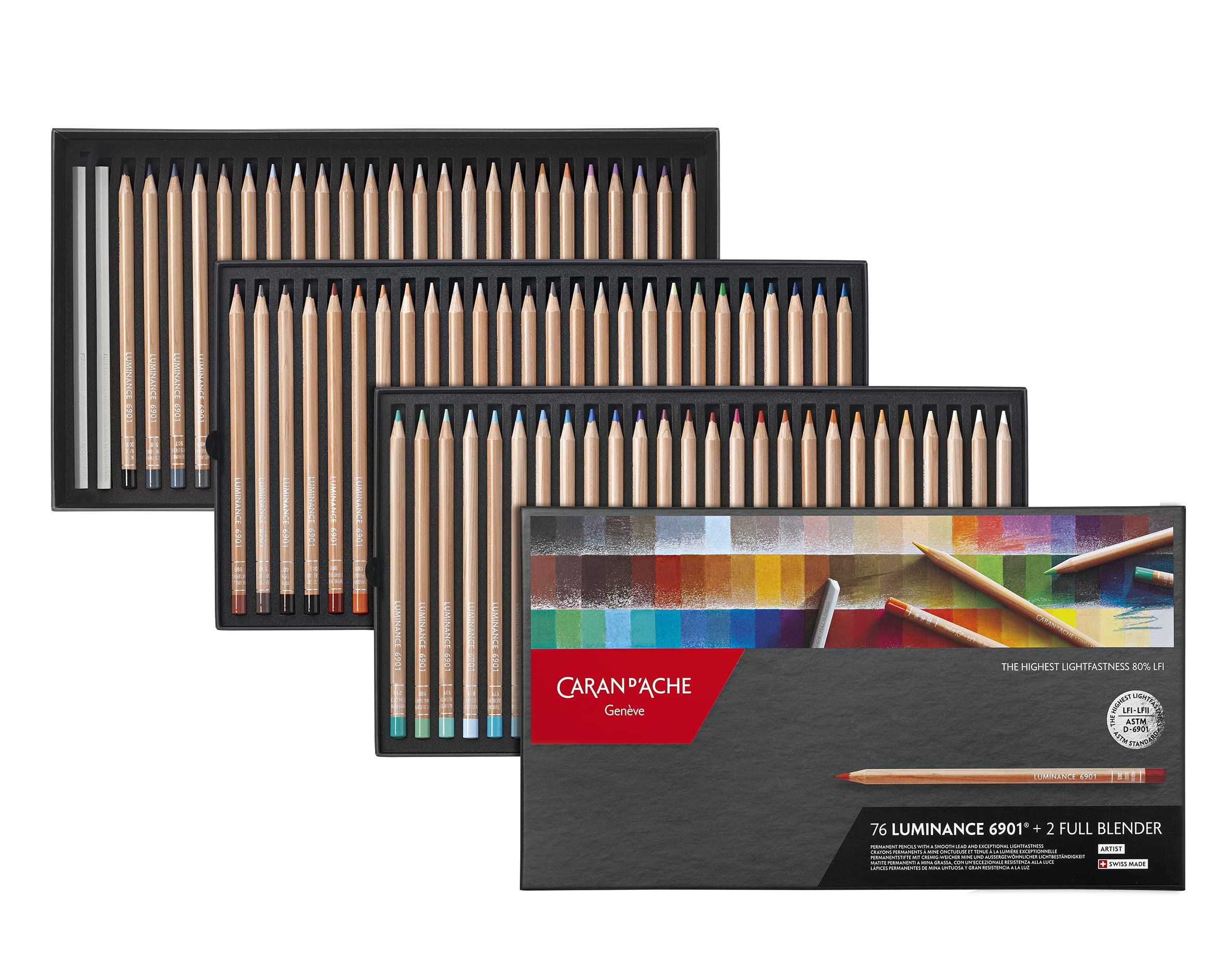 Karan Luminance 6901 Colored Pencils 776 set in paper box d Ache Oil-based 76-color
Karan Luminance 6901 Colored Pencils 776 set in paper box d Ache Oil-based 76-color