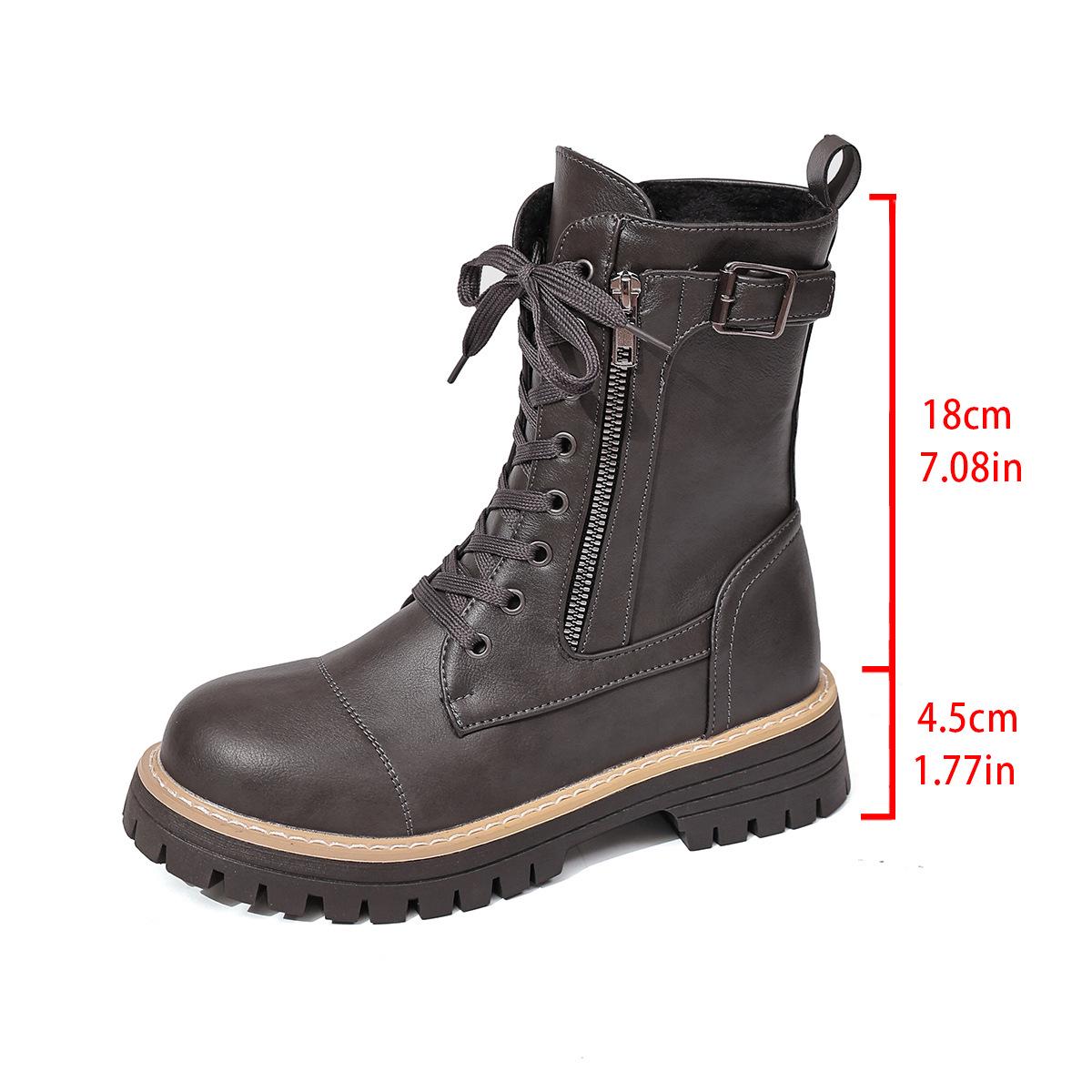 Жіночі шкіряні чоботи з круглим носком на масивних підборах зі шнурівкою та бічною блискавкою - Осінньо-зимова мода великих розмірів 42
Жіночі шкіряні чоботи з круглим носком на масивних підборах зі шнурівкою та бічною блискавкою - Осінньо-зимова мода великих розмірів 42