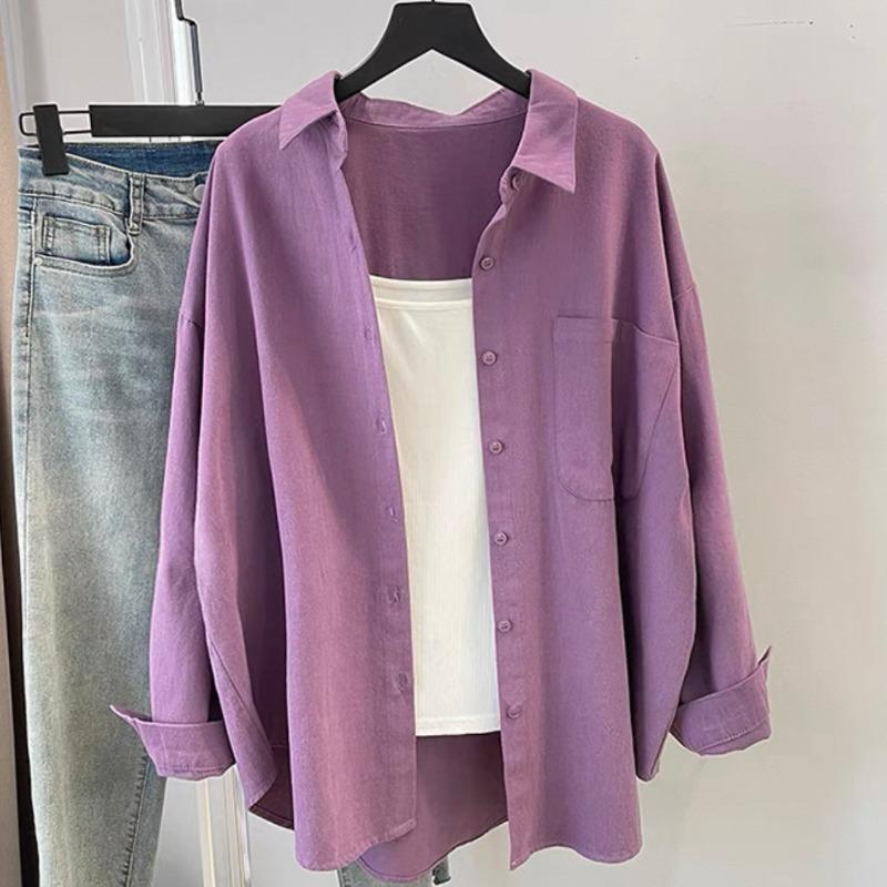 Womens Solid Color Oversized Button-Down Shirt S фіолетовий
Womens Solid Color Oversized Button-Down Shirt S фіолетовий
