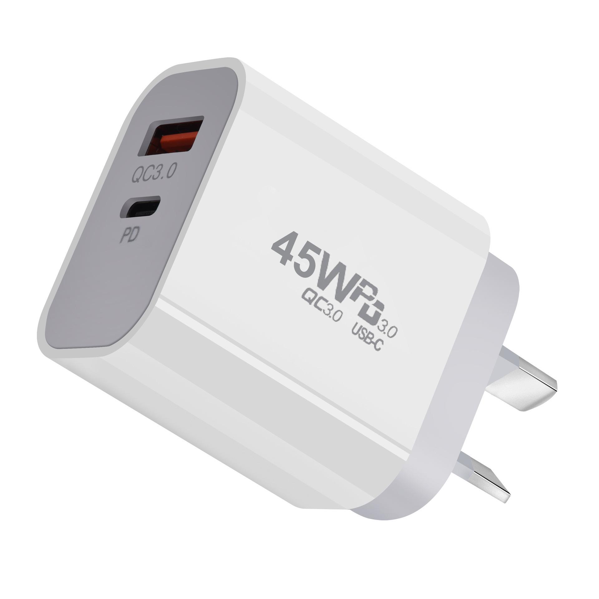 PD45W Fast Charger with A+C Ports for Apple & Samsung Phones
PD45W Fast Charger with A+C Ports for Apple & Samsung Phones
