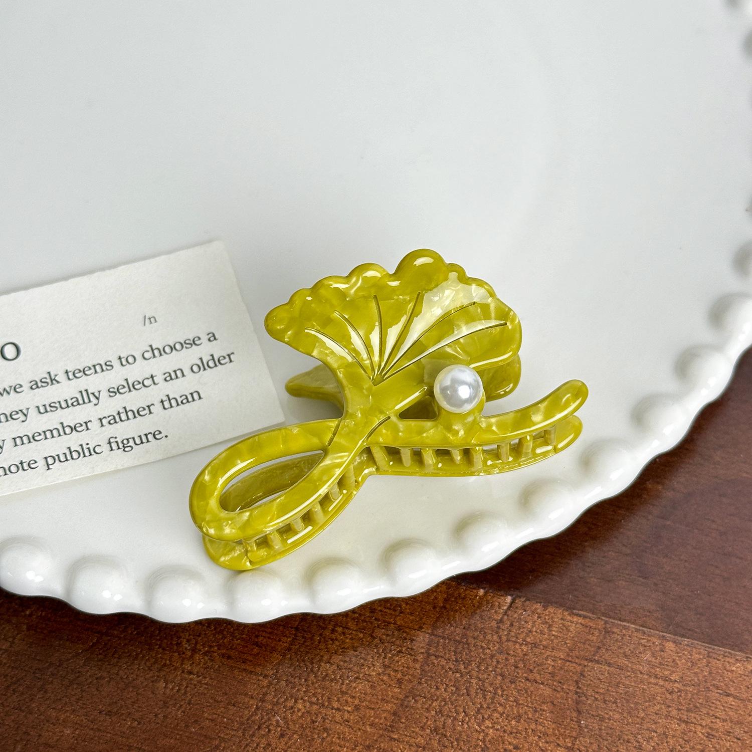 Элегантная заколка для волос с листом гинкго и жемчугом, изысканный ацетатный зажим, аксессуар для волос для женщин Green Small
Элегантная заколка для волос с листом гинкго и жемчугом, изысканный ацетатный зажим, аксессуар для волос для женщин Green Small