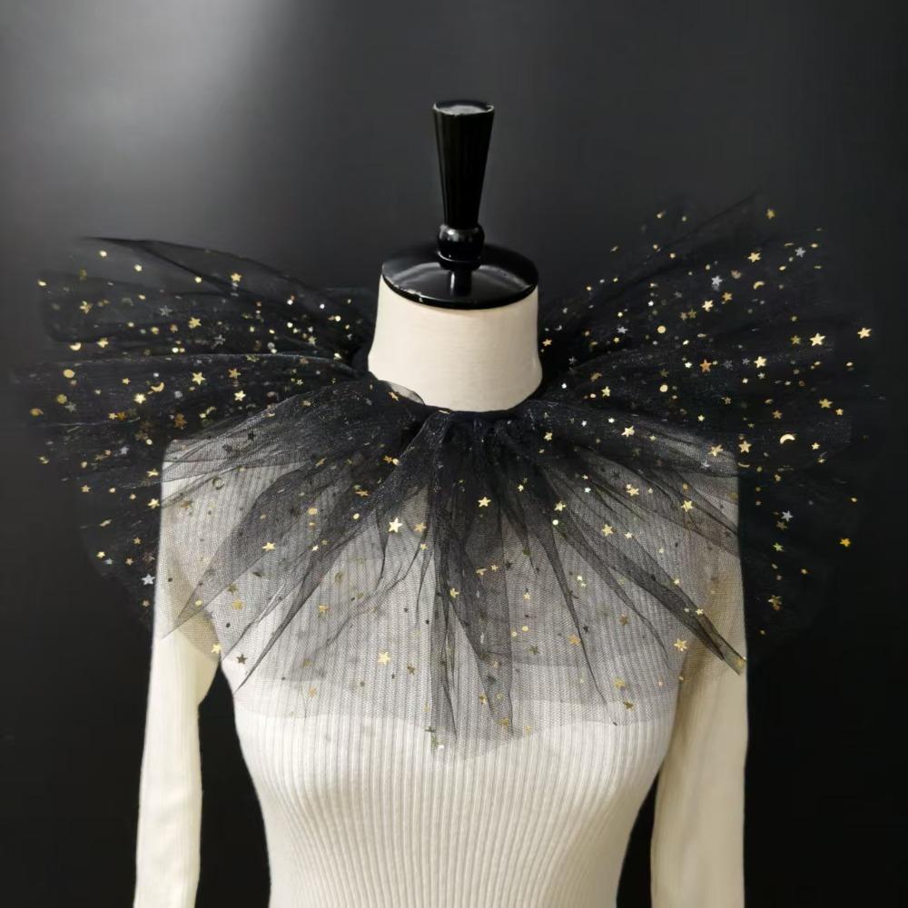 New Tulle Material Ruffled Fake Collar Ribbon Trim Lace-Up Neck Ruff Shawl Multi-Layered Mesh Clown Choker
New Tulle Material Ruffled Fake Collar Ribbon Trim Lace-Up Neck Ruff Shawl Multi-Layered Mesh Clown Choker