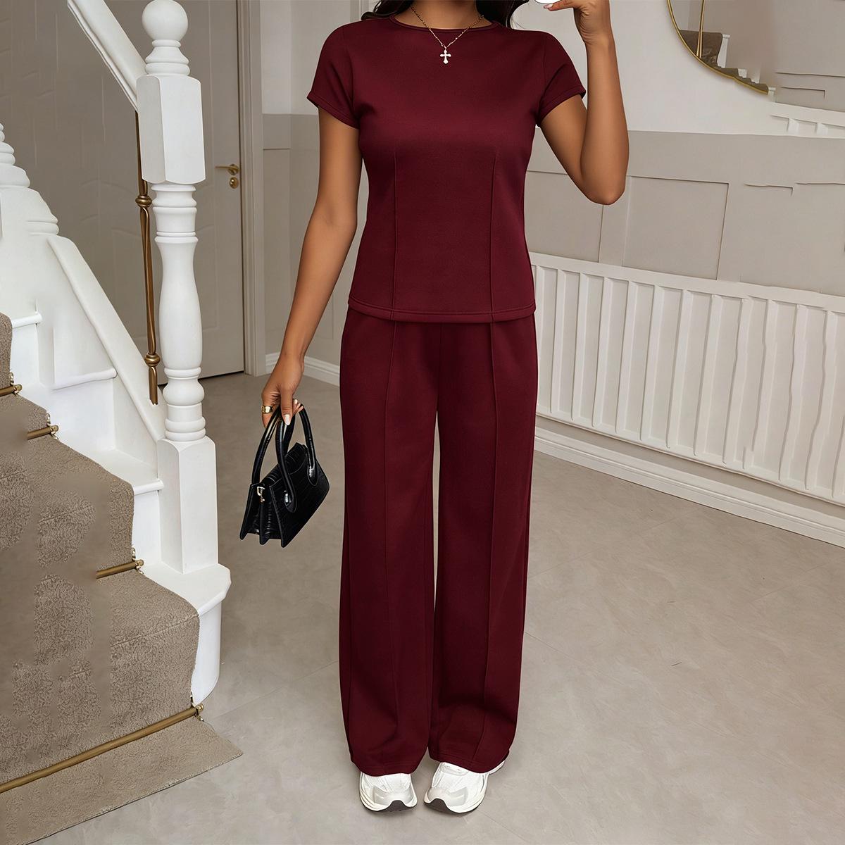 Di Yun Women s Summer Resort Two-Piece Set: Short-Sleeve T-Shirt & Casual Long Pants Small вина червоного кольору
Di Yun Women s Summer Resort Two-Piece Set: Short-Sleeve T-Shirt & Casual Long Pants Small вина червоного кольору