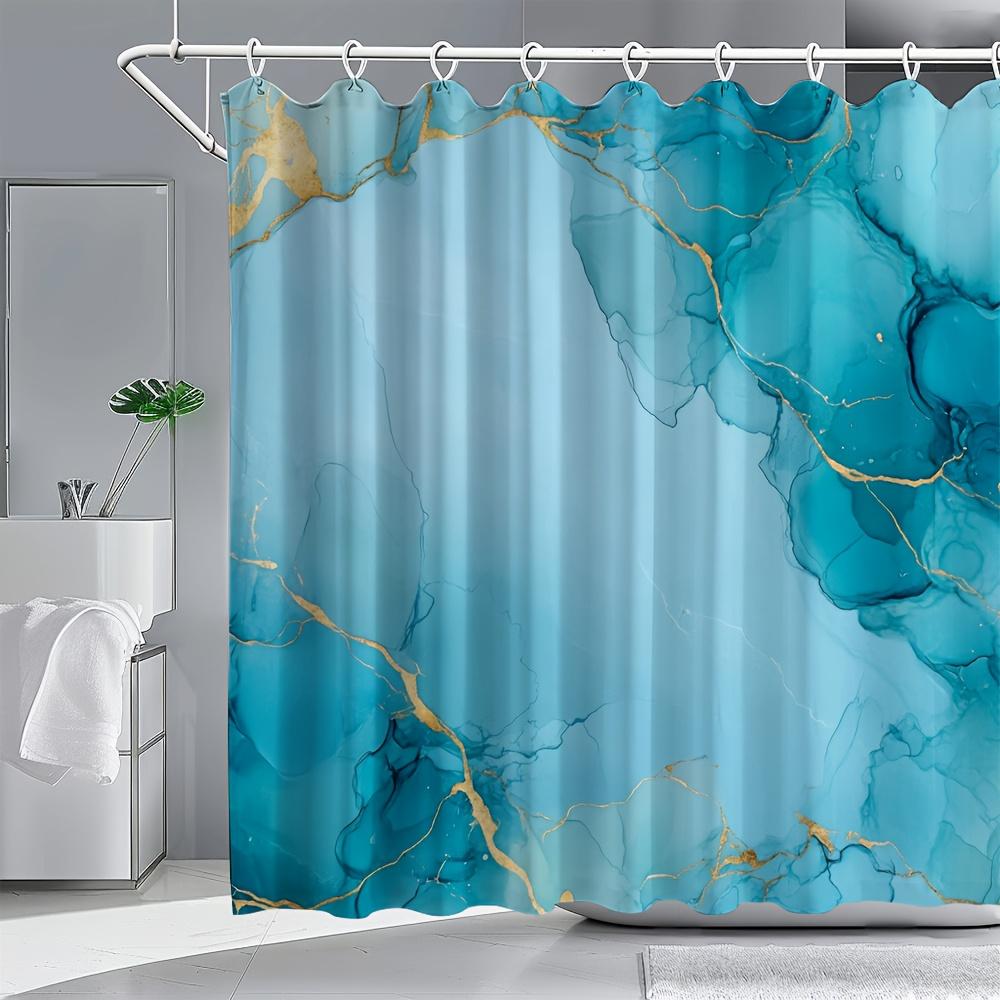 Blue-Green Marble Patterned Shower Curtain, Machine Washable Polyester Material, Suitable For Bathroom Dcor. W60H190(CM)-1 Pcs
Blue-Green Marble Patterned Shower Curtain, Machine Washable Polyester Material, Suitable For Bathroom Dcor. W60H190(CM)-1 Pcs