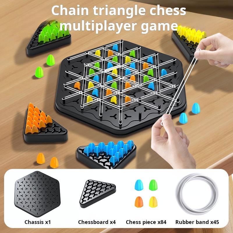 Wooden Triangle Chain Game Rubber Band Chain Triangle Game Board Interactive Chain Triangle Toy Early Education Puzzle Board
Wooden Triangle Chain Game Rubber Band Chain Triangle Game Board Interactive Chain Triangle Toy Early Education Puzzle Board