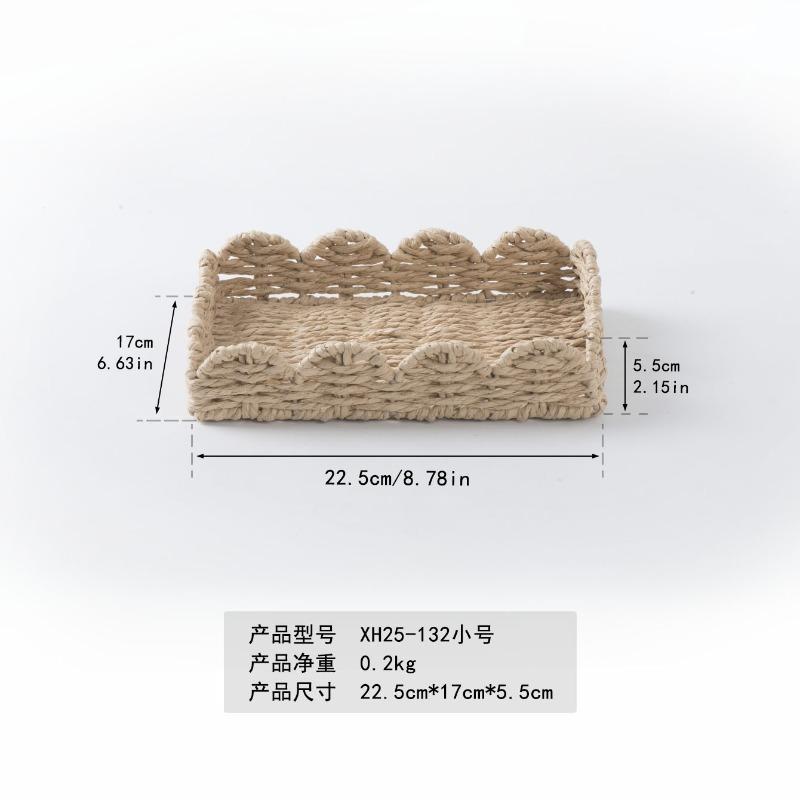 Hand-woven paper rope storage tray Home desktop decoration sundry basket Multifunctional storage basket Creative decorative storage
Hand-woven paper rope storage tray Home desktop decoration sundry basket Multifunctional storage basket Creative decorative storage