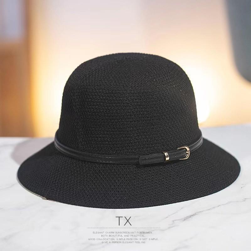 Elegant Knitted Cloche Hat with Leather Buckle Strap Summer Sun Protection Hat for Women L чорний
Elegant Knitted Cloche Hat with Leather Buckle Strap Summer Sun Protection Hat for Women L чорний