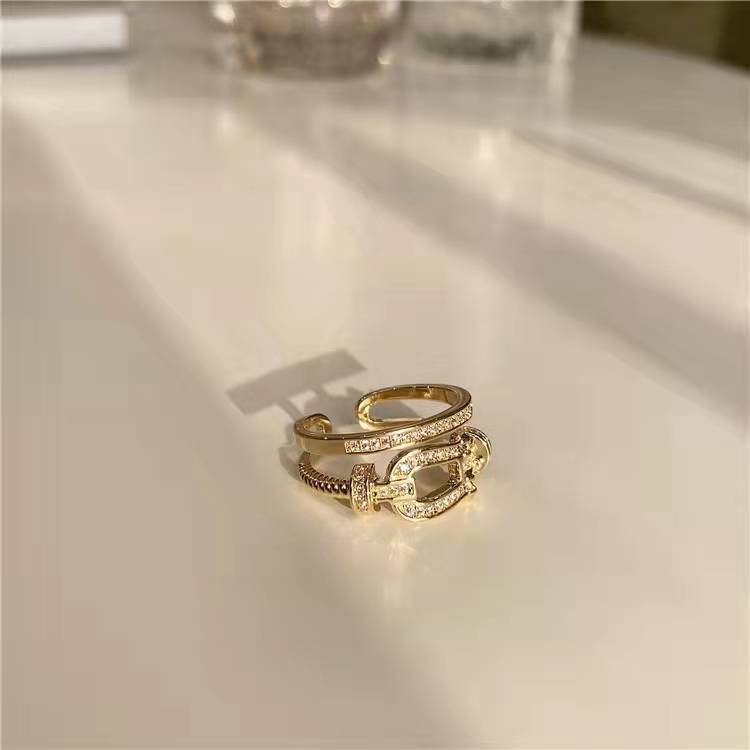 Diamond Horseshoe Buckle Shape Open Ring Women, Fashionable and Elegant Exquisite Jewelry Gift Adjustable opening
Diamond Horseshoe Buckle Shape Open Ring Women, Fashionable and Elegant Exquisite Jewelry Gift Adjustable opening