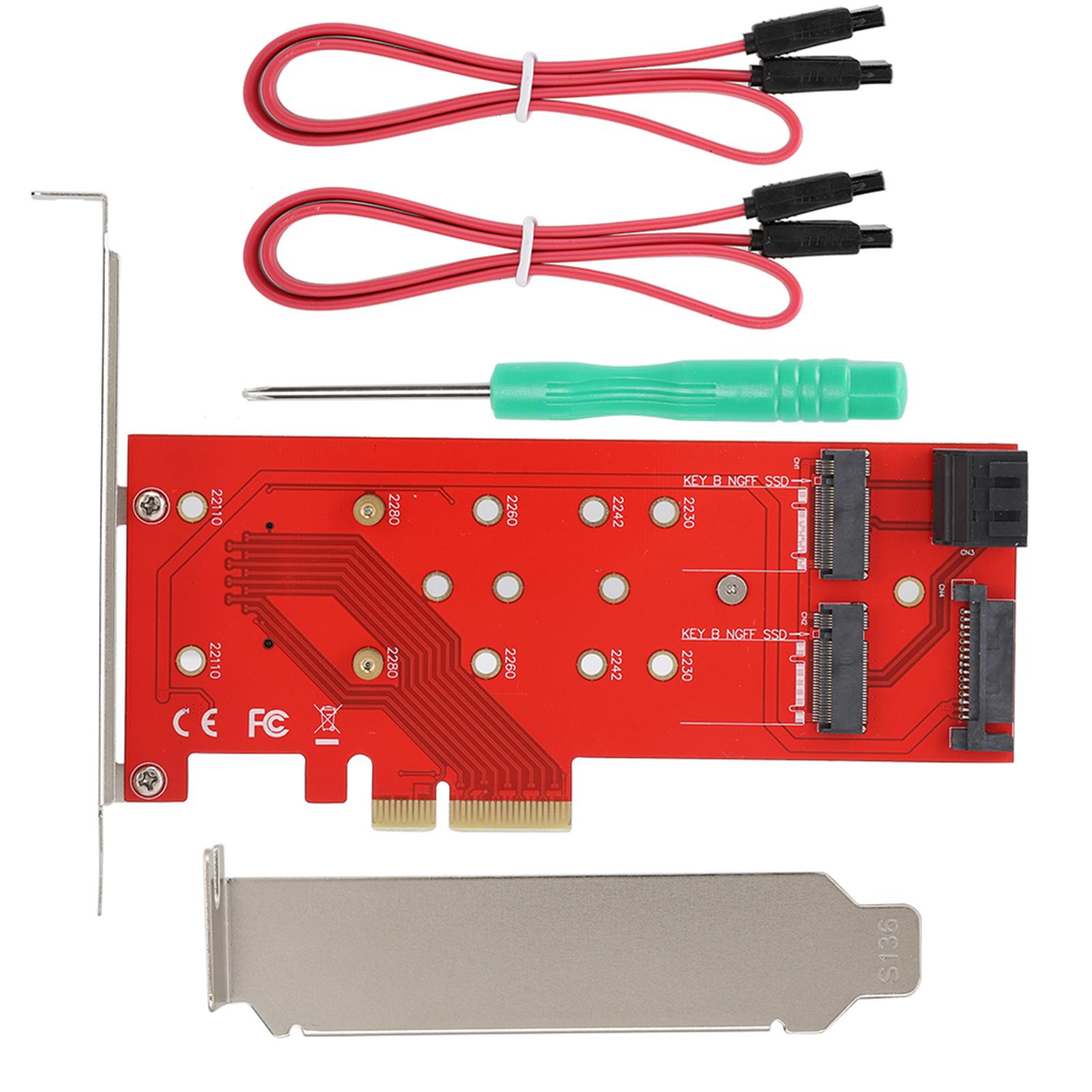 PCI-E 4X to M.2 BM KEY Adapter Riser Card Converter with Rich Interfaces for Multiple SSD
PCI-E 4X to M.2 BM KEY Adapter Riser Card Converter with Rich Interfaces for Multiple SSD