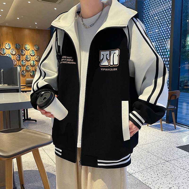 Boys Trendy Patchwork Hooded Jacket - Spring/Autumn, Large, Loose Fit, Casual Lapel Style 3XL: 160-175 jin чорний
Boys Trendy Patchwork Hooded Jacket - Spring/Autumn, Large, Loose Fit, Casual Lapel Style 3XL: 160-175 jin чорний