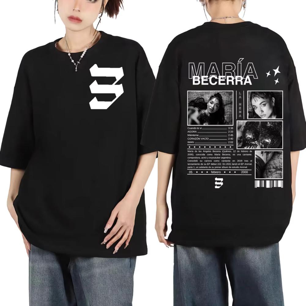 Singer Maria Becerra Album Merch T-shirts Vintage Aesthetic Short Sleeve T Shirt Men s Women s Fashion Casual Oversized T-shirts 5XL
Singer Maria Becerra Album Merch T-shirts Vintage Aesthetic Short Sleeve T Shirt Men s Women s Fashion Casual Oversized T-shirts 5XL