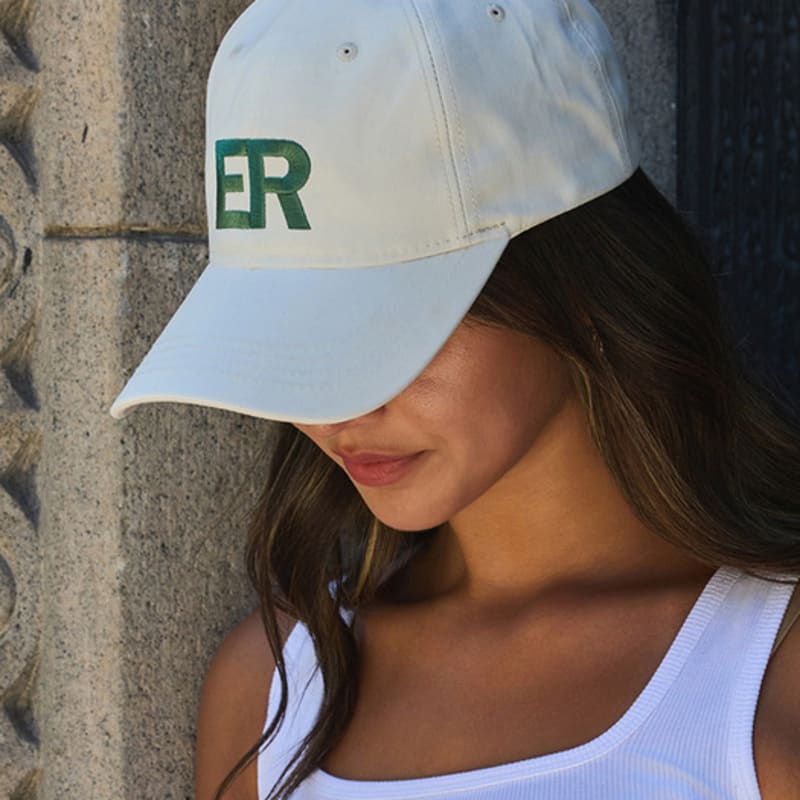ERER Embroidered ER Logo Artwork Baseball Cap Ivory F
ERER Embroidered ER Logo Artwork Baseball Cap Ivory F