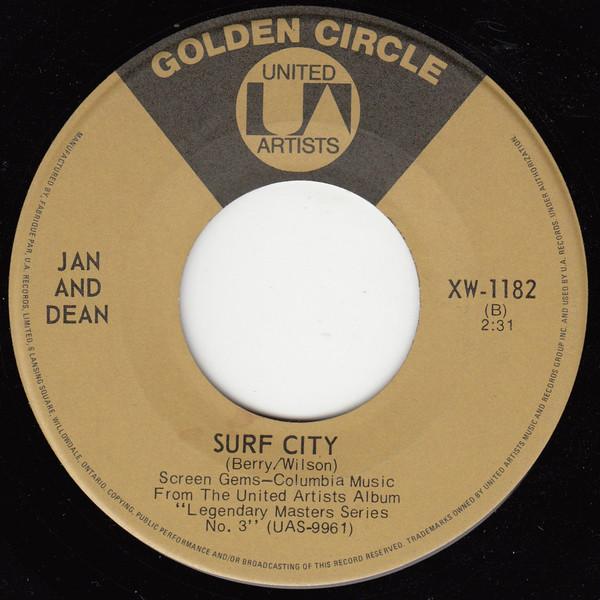 7inch Record JAN & DEAN - Surf City / Ride The Wild Surf XW1182 United Artists Canada Rock Used
7inch Record JAN & DEAN - Surf City / Ride The Wild Surf XW1182 United Artists Canada Rock Used