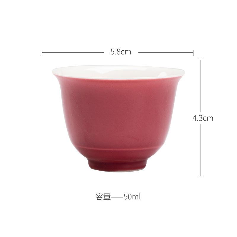 2pc/set Handmade Carmine Red Ceramic Tea Cup Solid Color Thin Tire Master Cup Meditation Cup Wine Glass Kung Fu Teaset Drinkware
2pc/set Handmade Carmine Red Ceramic Tea Cup Solid Color Thin Tire Master Cup Meditation Cup Wine Glass Kung Fu Teaset Drinkware