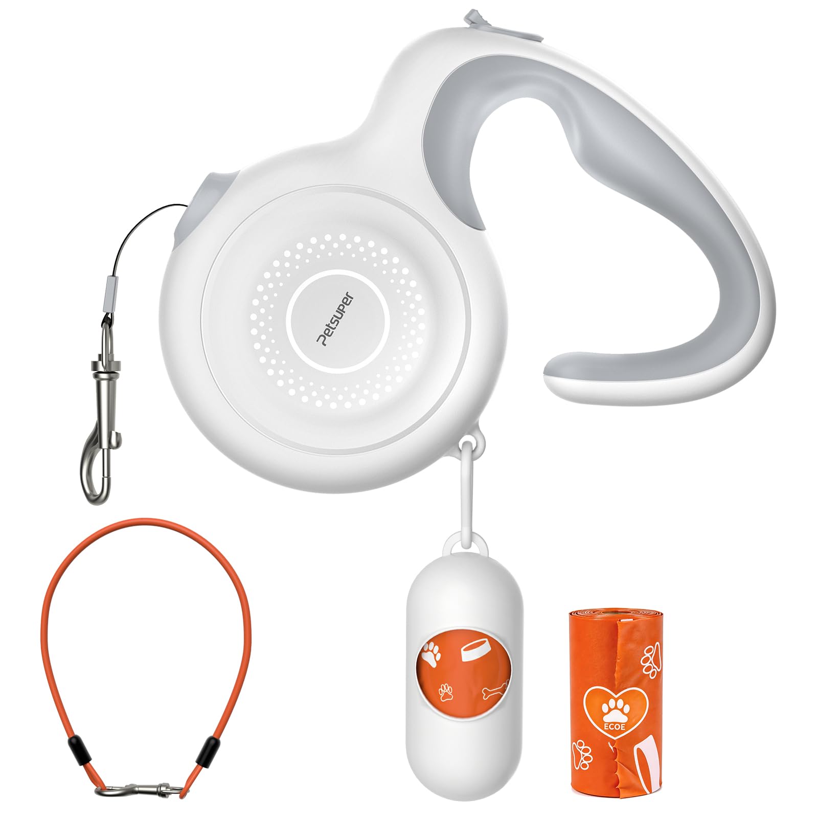 5m Retractable Leash with Steel Shock Poop Bag Ergonomic Grip Suitable for Medium to Large Dogs under 60kg Auto-Lock Anti-Chew Cable, 360° білий
5m Retractable Leash with Steel Shock Poop Bag Ergonomic Grip Suitable for Medium to Large Dogs under 60kg Auto-Lock Anti-Chew Cable, 360° білий