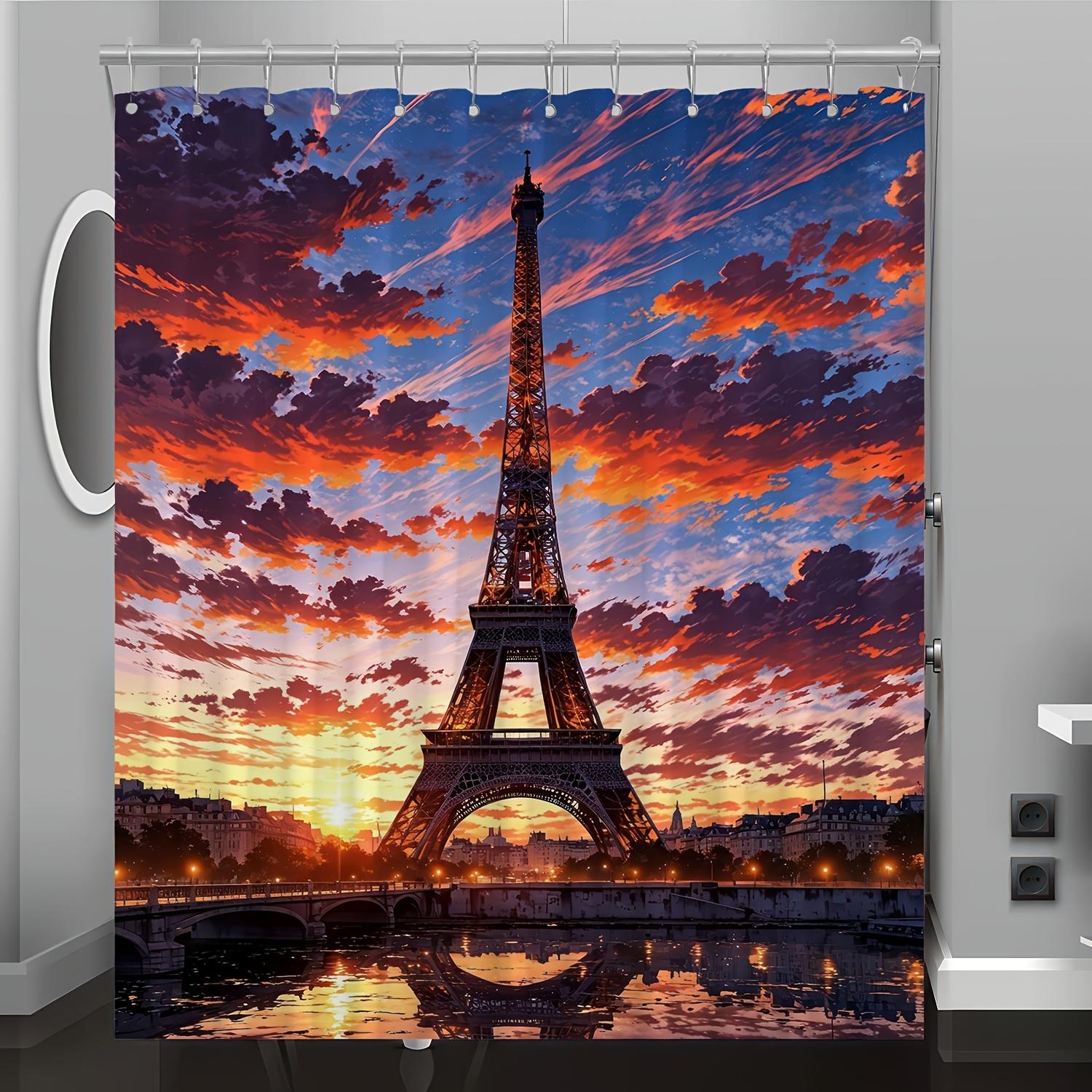 Paris Eiffel Tower Waterproof Shower Curtain - Vibrant Sunset Design, Anti-Mold,Easy To Clean,Durable Fabric For Bathroom Decor W60H190(CM)-1 Pcs
Paris Eiffel Tower Waterproof Shower Curtain - Vibrant Sunset Design, Anti-Mold,Easy To Clean,Durable Fabric For Bathroom Decor W60H190(CM)-1 Pcs