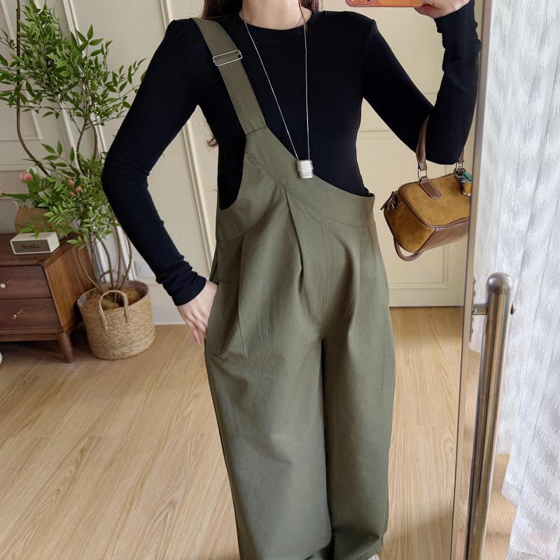 Military Green High-Waist Overalls: Slimming Loose Wide-Leg Pants with Straps (2-Piece Set) M
Military Green High-Waist Overalls: Slimming Loose Wide-Leg Pants with Straps (2-Piece Set) M
