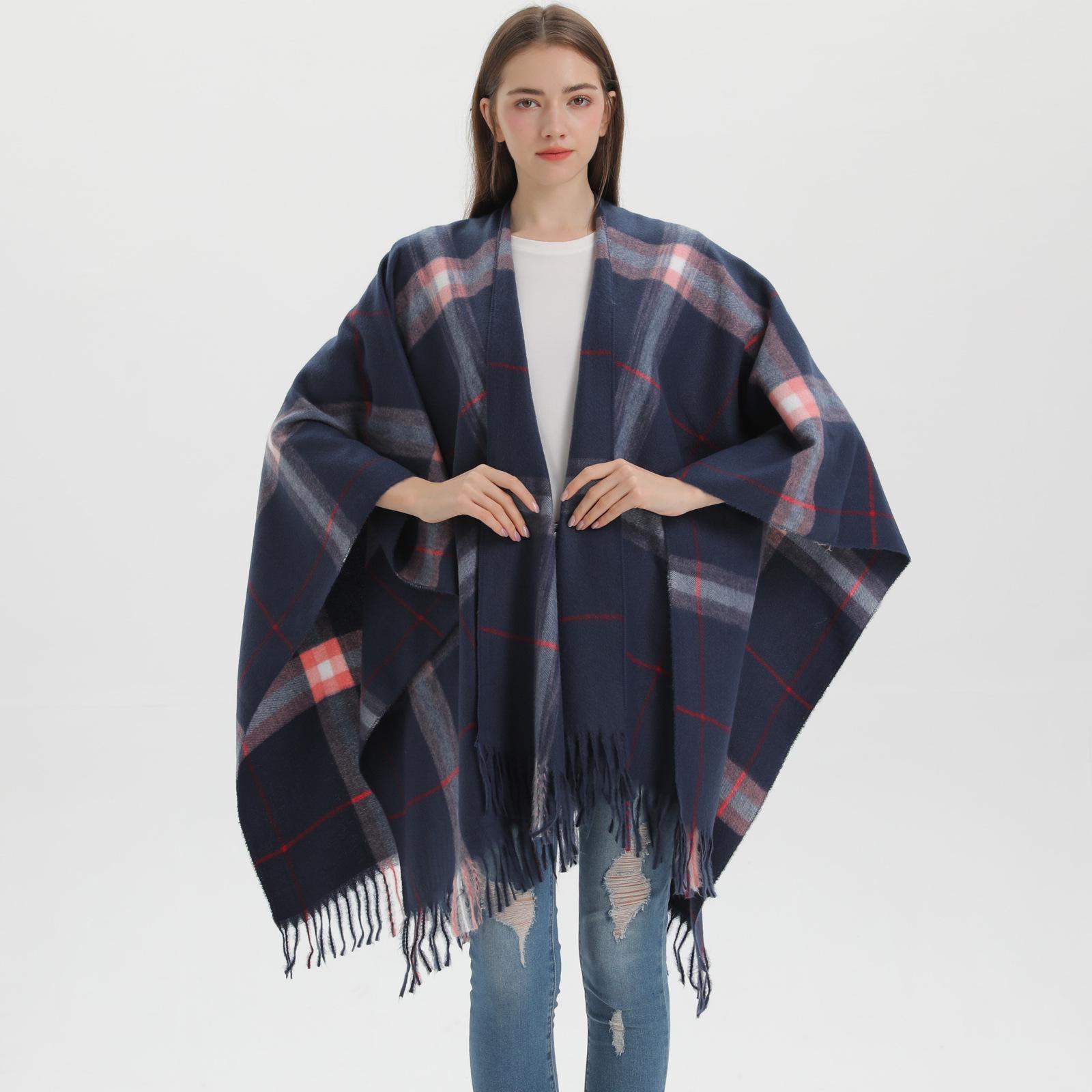 Classic Plaid Women s Shawl: Imitation Cashmere Dual-Use Scarf Cloak for Autumn/Winter 130x150 cm
Classic Plaid Women s Shawl: Imitation Cashmere Dual-Use Scarf Cloak for Autumn/Winter 130x150 cm