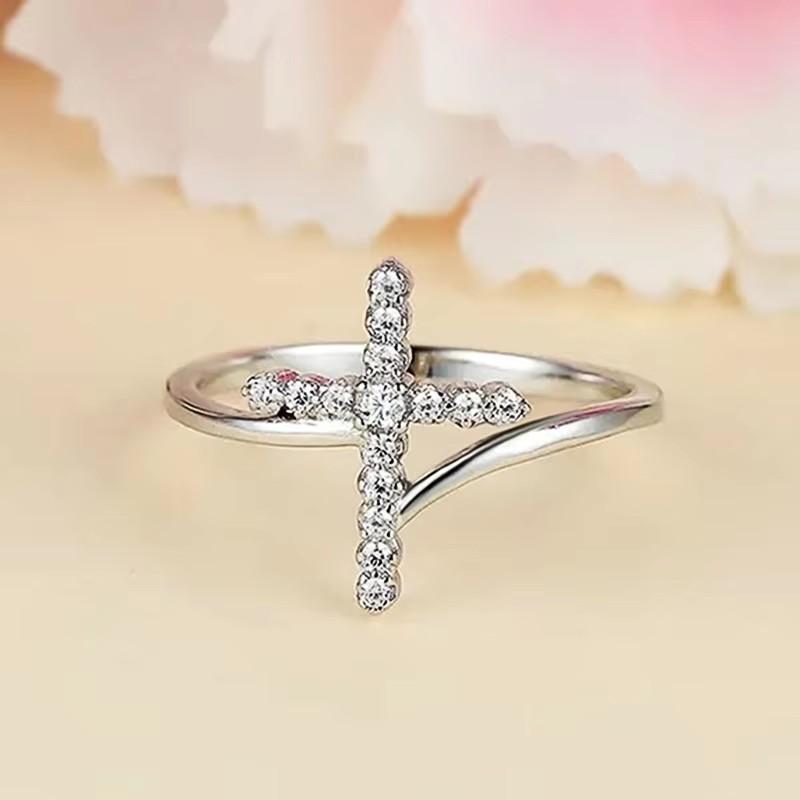 Huitan Glossy Cross Designed Rings with Shiny Cubic Zirconia Novel Fashion Wedding Party Zircon Versatile Accessories for Women 6
Huitan Glossy Cross Designed Rings with Shiny Cubic Zirconia Novel Fashion Wedding Party Zircon Versatile Accessories for Women 6