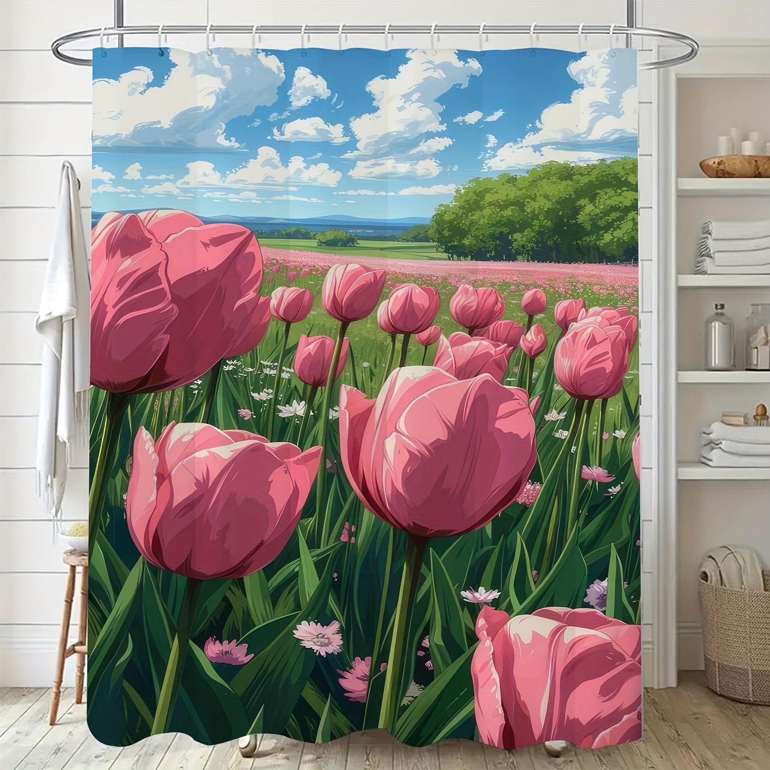 1pc Cute Cartoon Print Shower Curtain - Vibrant Pink Tulips & Green Foliage Design, Durable Polyester Fabric, Machine Washable 90x180cm35x71in
1pc Cute Cartoon Print Shower Curtain - Vibrant Pink Tulips & Green Foliage Design, Durable Polyester Fabric, Machine Washable 90x180cm35x71in