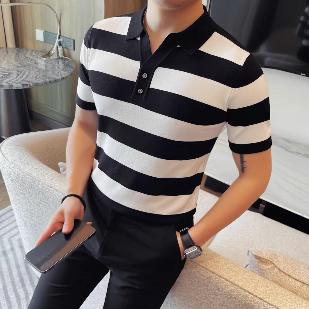 Summer Men s Striped Knit Polo Shirts Fashion Turn Down Collar Short Sleeve Polos Men Slim Fit Smart Casual Knitted Tees Tops XL зелений
Summer Men s Striped Knit Polo Shirts Fashion Turn Down Collar Short Sleeve Polos Men Slim Fit Smart Casual Knitted Tees Tops XL зелений