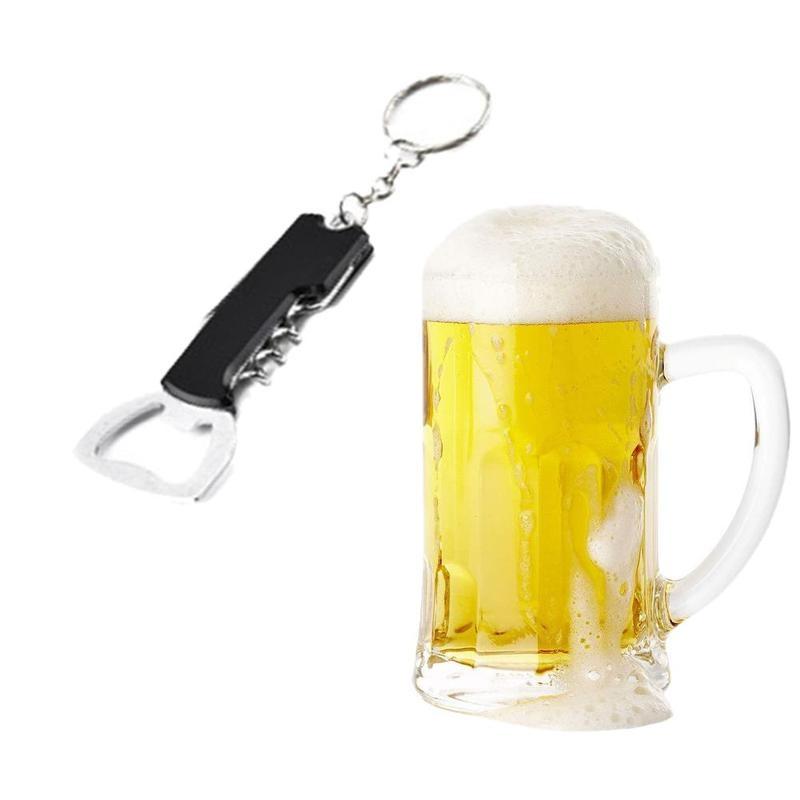 Многофункциональный открывалка Подарок Творческий брелок Форма Пивная бутылка Открывалка Винный инструмент Кухонные аксессуары