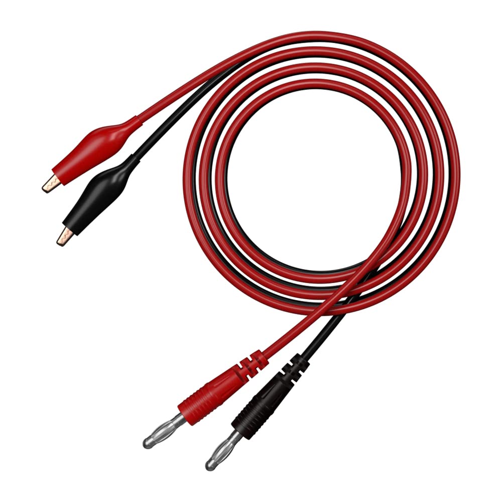 2pcs Banana Plug to Alligator Clip Test Lead Cable Line Wire, 4mm Banana Plug for Multi-Meter, Electrical Test Jumper Wire 100cm
2pcs Banana Plug to Alligator Clip Test Lead Cable Line Wire, 4mm Banana Plug for Multi-Meter, Electrical Test Jumper Wire 100cm