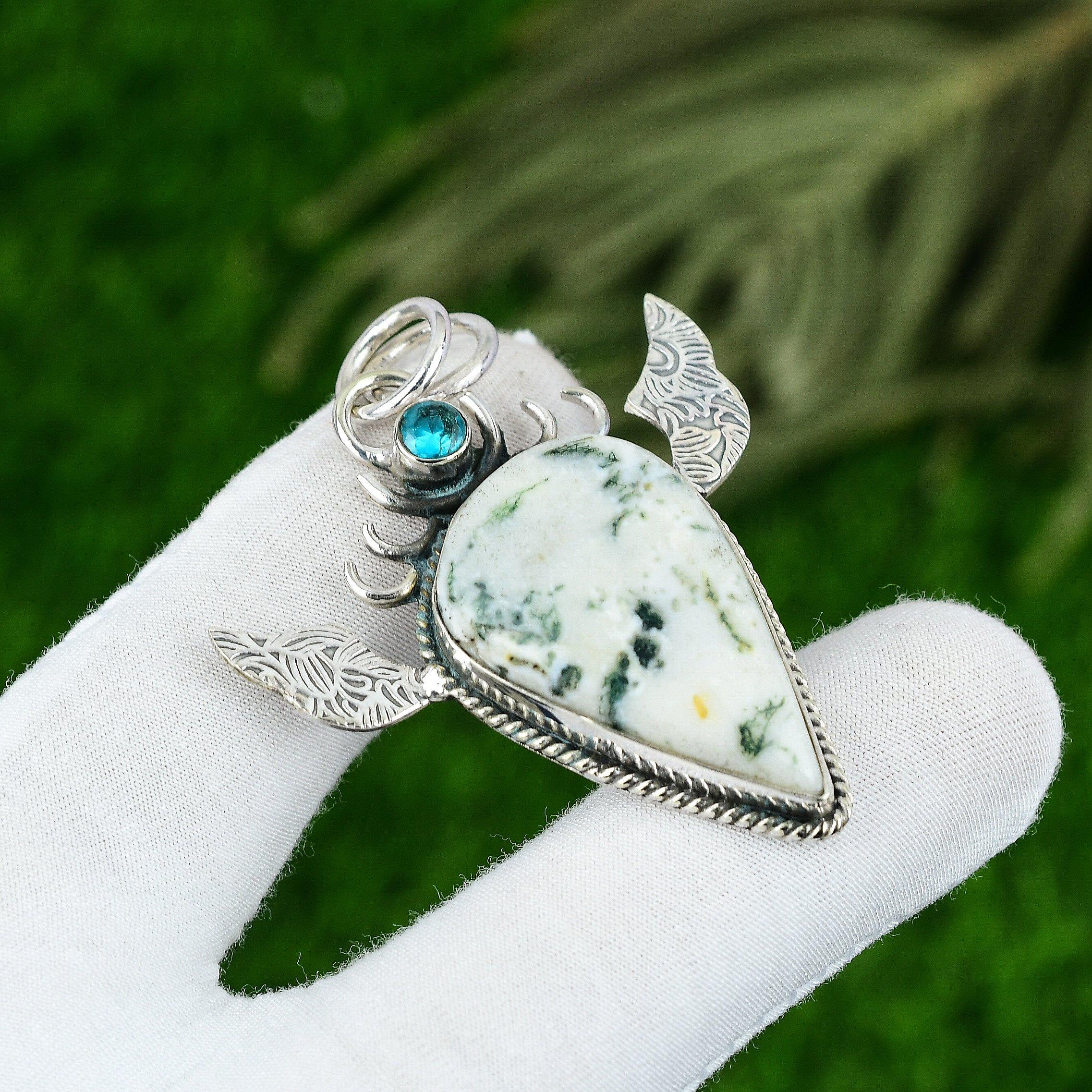 Pear Tree Agate Gemstone Topaz Sterling Silver Ethnic Sister Bezel Boho Pendant
Pear Tree Agate Gemstone Topaz Sterling Silver Ethnic Sister Bezel Boho Pendant