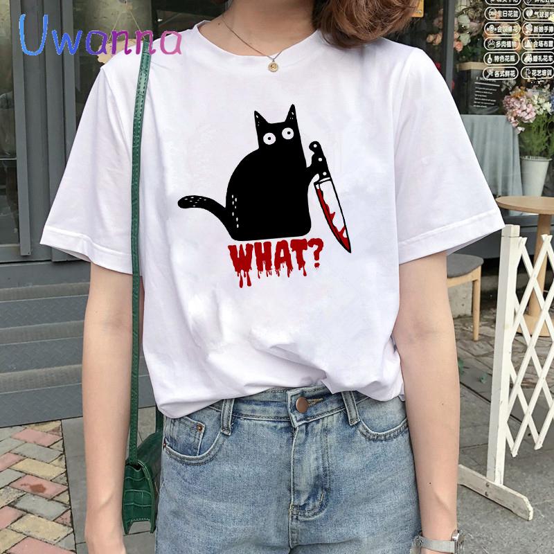 Женская футболка Black Cat What, забавная футболка с принтом «убийственный кот, нож», летние топы с круглым вырезом и короткими рукавами, футболка Femme, индивидуальная рубашка
Женская футболка Black Cat What, забавная футболка с принтом «убийственный кот, нож», летние топы с круглым вырезом и короткими рукавами, футболка Femme, индивидуальная рубашка