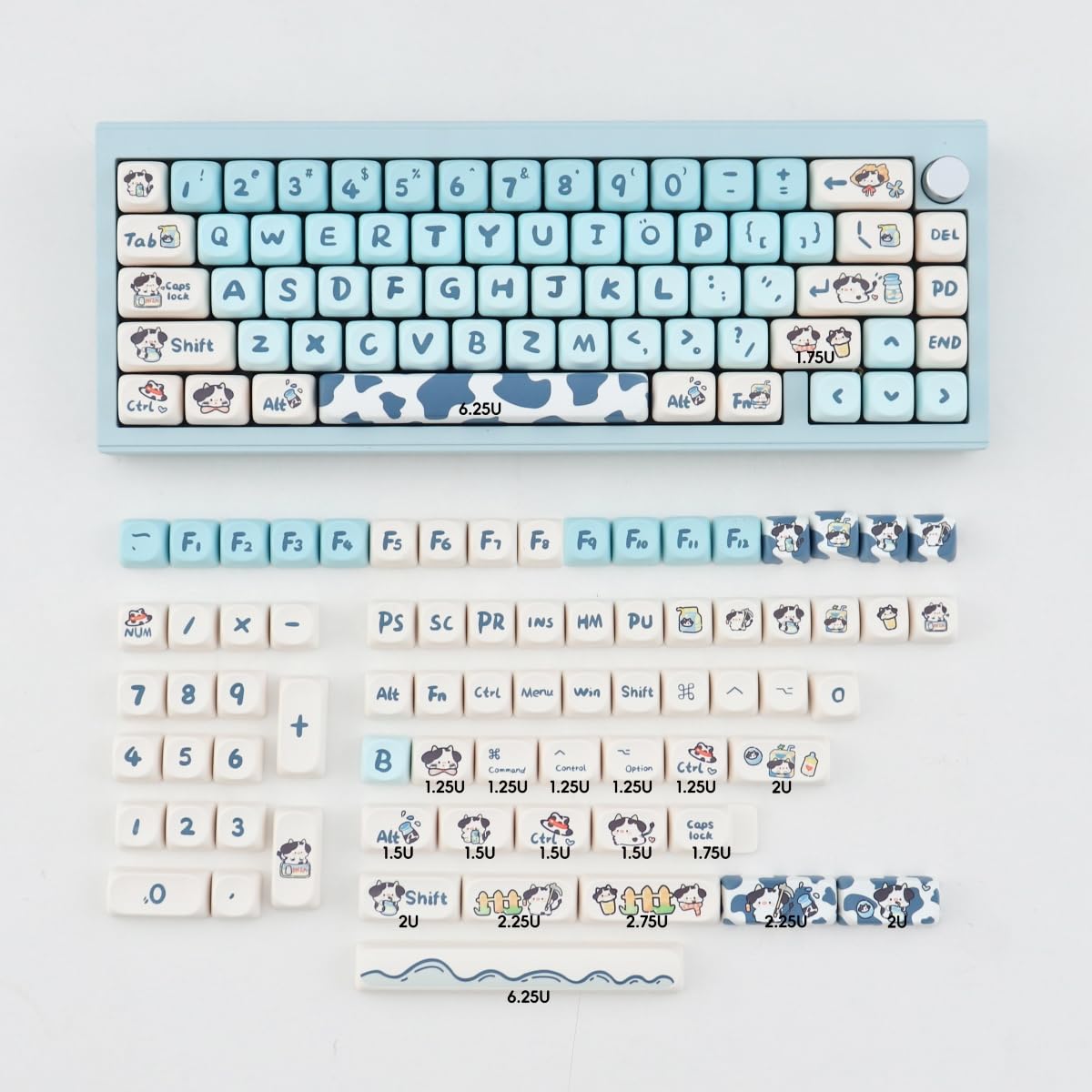 PBT Dairy Cow Keycap Set MOA Profile Cute Keycaps 144 Keys Custom Sublimation Keycaps for Cherry Gateron MX Switch Механічна клавіатура
PBT Dairy Cow Keycap Set MOA Profile Cute Keycaps 144 Keys Custom Sublimation Keycaps for Cherry Gateron MX Switch Механічна клавіатура