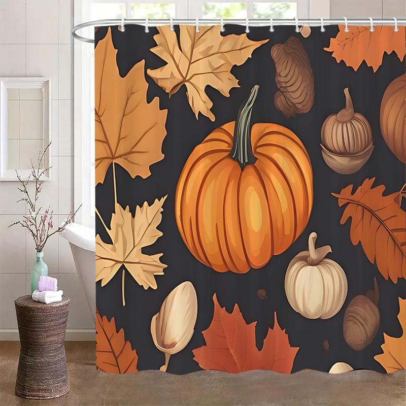 1Pc Pumpkin And Leaf Pattern Shower Curtain, Machine Washable Polyester Fabric, Suitable For Bathroom Decoration W60H190(CM)-1 Pcs
1Pc Pumpkin And Leaf Pattern Shower Curtain, Machine Washable Polyester Fabric, Suitable For Bathroom Decoration W60H190(CM)-1 Pcs