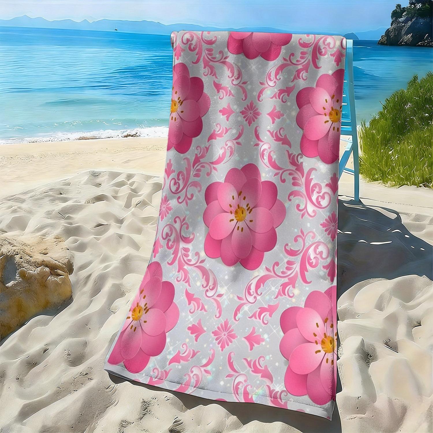 Pink flower pattern design polyester microfiber beach towel is highly absorbent, suitable for swimming and beach outings W30*H60(CM)
Pink flower pattern design polyester microfiber beach towel is highly absorbent, suitable for swimming and beach outings W30*H60(CM)