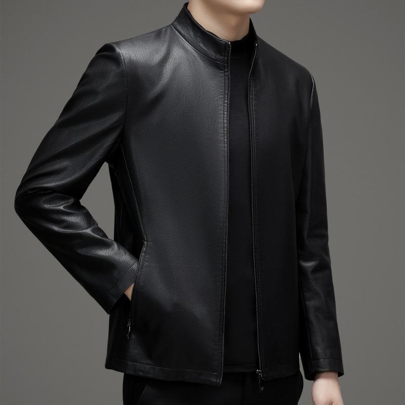 Осень и зима, новая мужская кожаная куртка для папы среднего возраста, деловая повседневная куртка из натуральной кожи с воротником-стойкой из овчины 195
Осень и зима, новая мужская кожаная куртка для папы среднего возраста, деловая повседневная куртка из натуральной кожи с воротником-стойкой из овчины 195