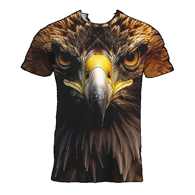 Summer men s loose street T-shirt 3D eagle cool print round neck short XXS
Summer men s loose street T-shirt 3D eagle cool print round neck short XXS
