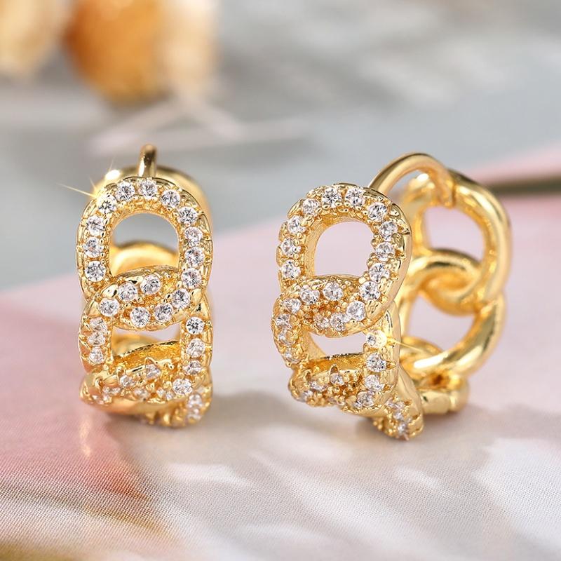 CAOSHI Exquisite Chain Design Hoop Earrings for Women Gorgeous Gold Color Cubic Zirconia Wedding Party Accessories for Bridal
CAOSHI Exquisite Chain Design Hoop Earrings for Women Gorgeous Gold Color Cubic Zirconia Wedding Party Accessories for Bridal