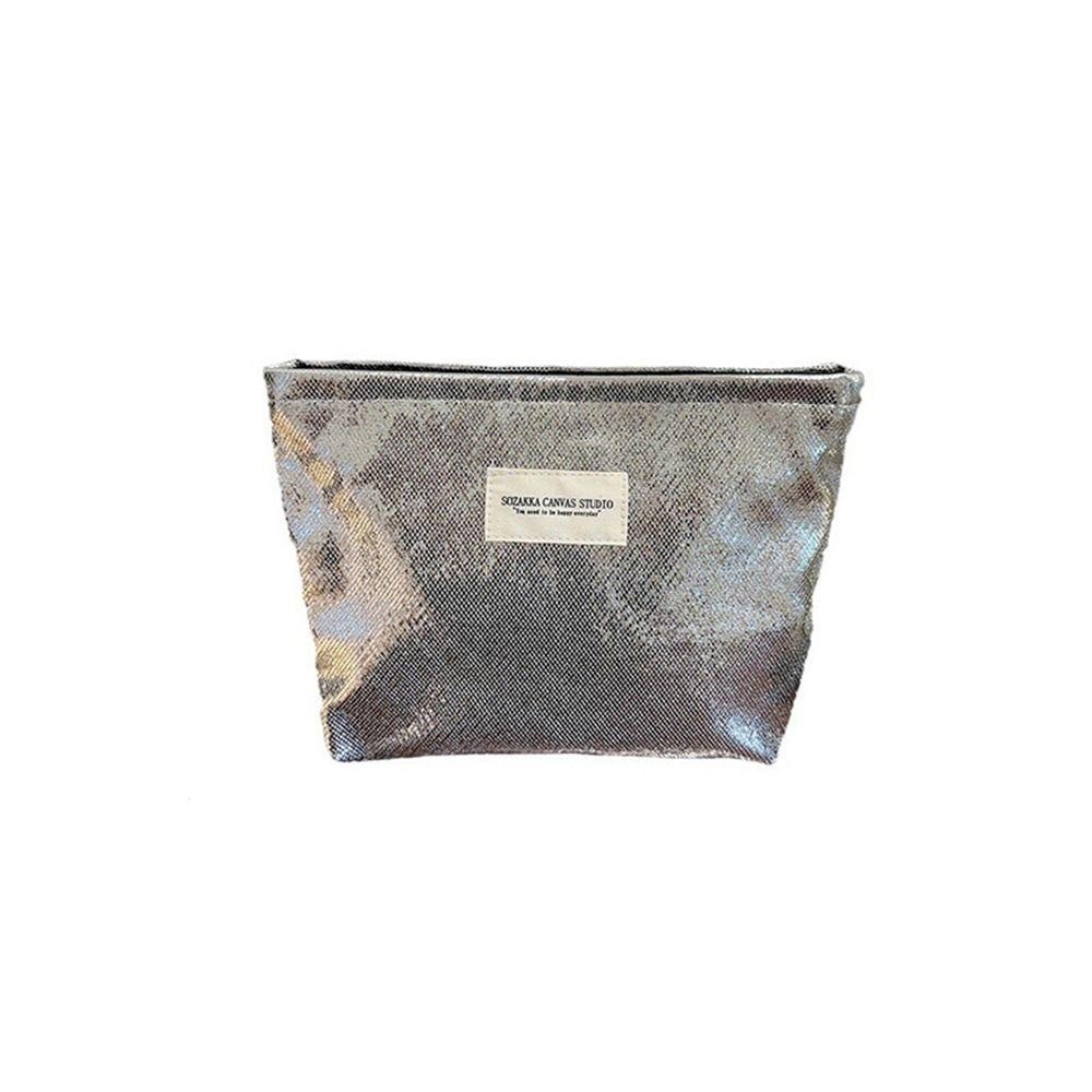 Large Capacity Cosmetic Bag Silver Skincare Storage Bag Portable Shiny Sequin Makeup Bag Travel
Large Capacity Cosmetic Bag Silver Skincare Storage Bag Portable Shiny Sequin Makeup Bag Travel
