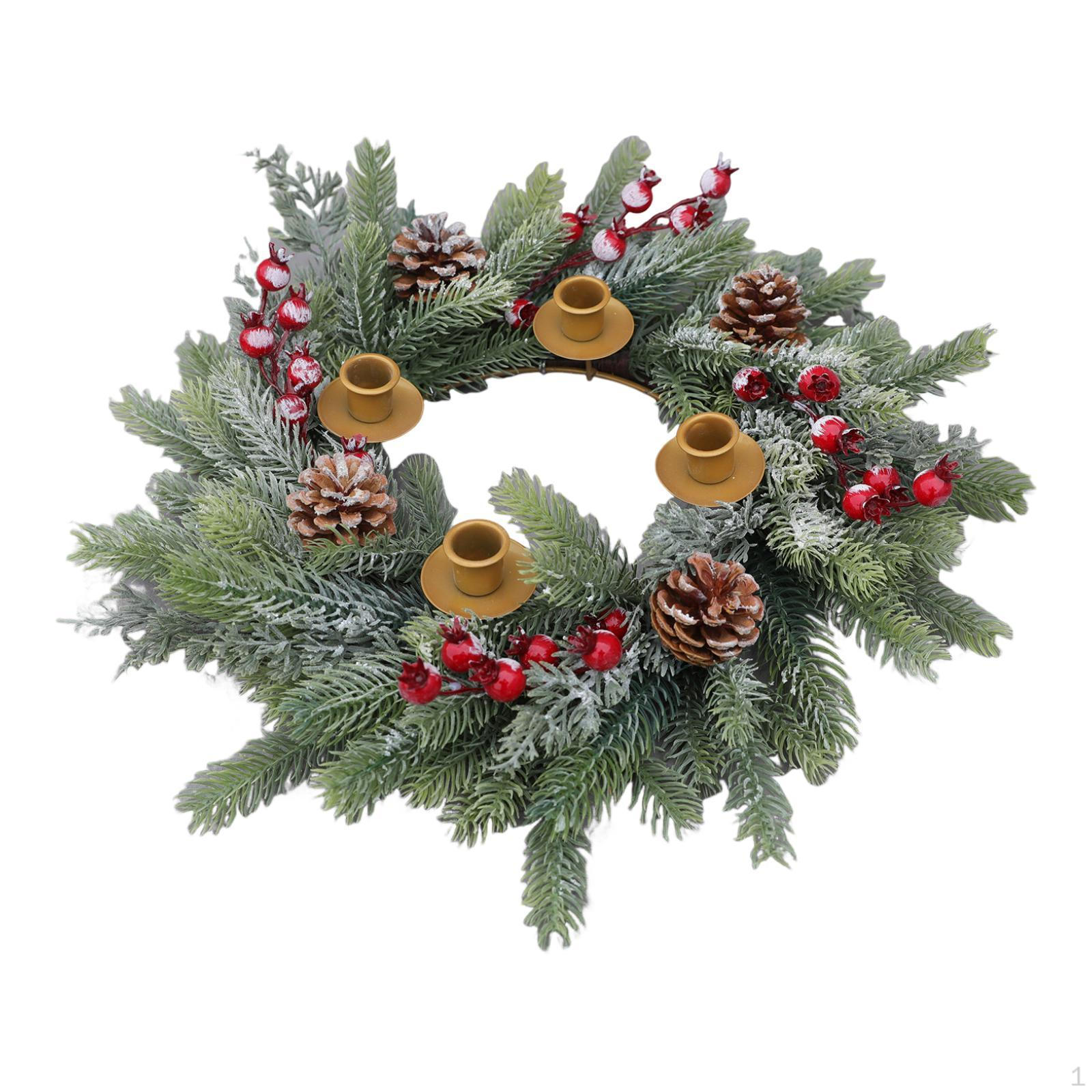 Christmas Candle Ring Wreath Rustic Ornament for Dining Table Festival Party
Christmas Candle Ring Wreath Rustic Ornament for Dining Table Festival Party