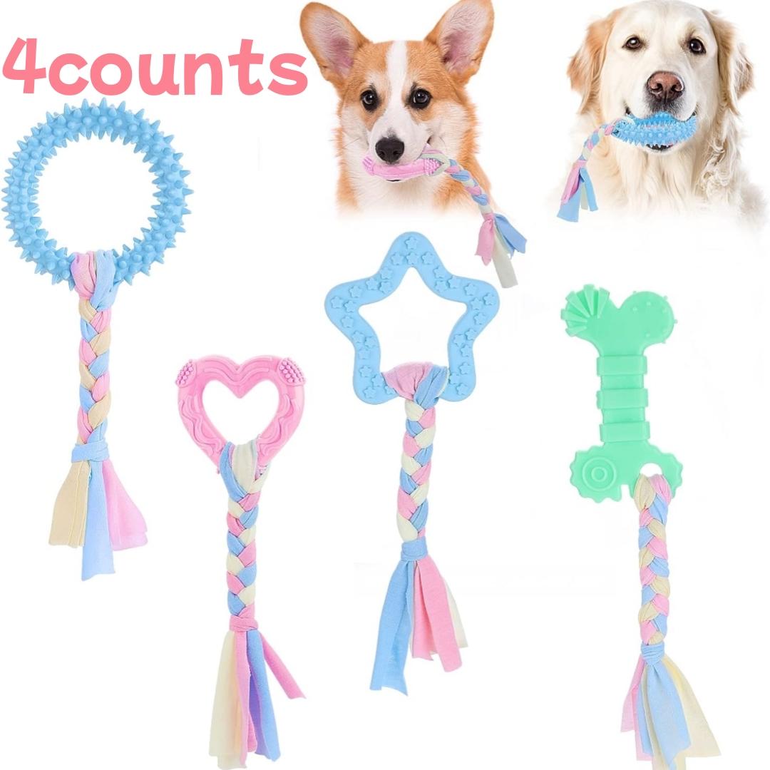 4-piece set of puppy teeth grinding toys, rubber puppy teeth chewing toys and interactive cotton rope dog chewing toys, cute pin красный
4-piece set of puppy teeth grinding toys, rubber puppy teeth chewing toys and interactive cotton rope dog chewing toys, cute pin красный