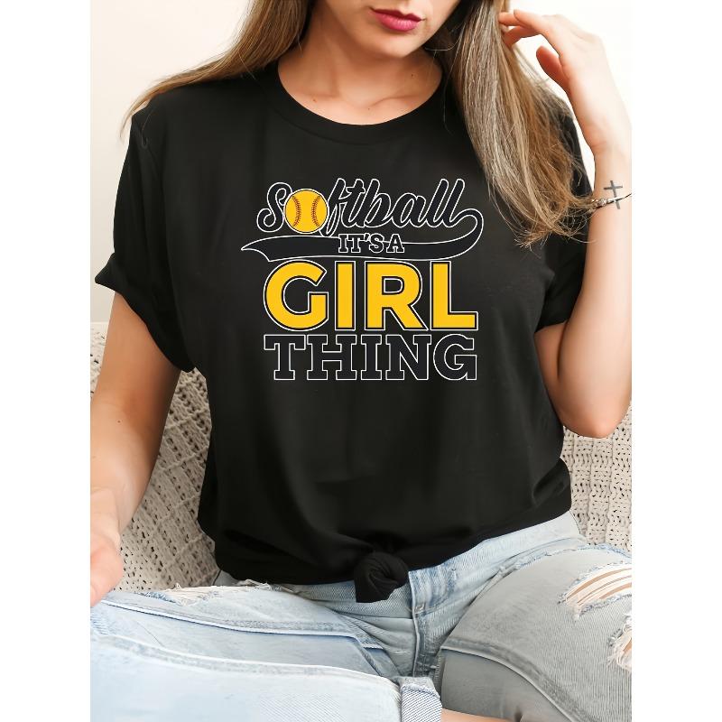 Women s Casual Round Neck Short Sleeve T-Shirt with Softball It s A Girl Thing Letter Print, Sporty Summer Top for Ladies 4XL чорний
Women s Casual Round Neck Short Sleeve T-Shirt with Softball It s A Girl Thing Letter Print, Sporty Summer Top for Ladies 4XL чорний