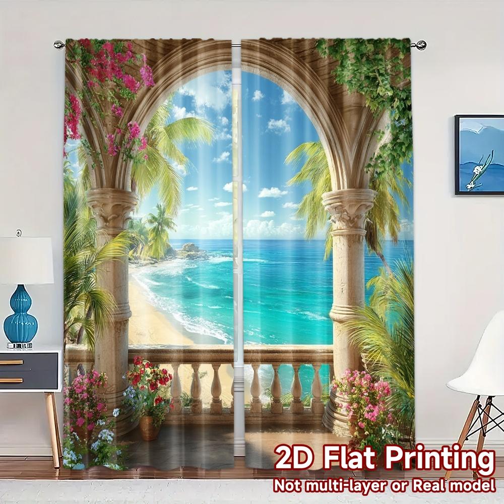 Flat Printing Curtains Without Rod Mediterranean View Chic Creative Versatile Polyester All Seasons Curtain Set Of 2 Made Washable W100*H70(CM)-Grommet top&2PCS
Flat Printing Curtains Without Rod Mediterranean View Chic Creative Versatile Polyester All Seasons Curtain Set Of 2 Made Washable W100*H70(CM)-Grommet top&2PCS