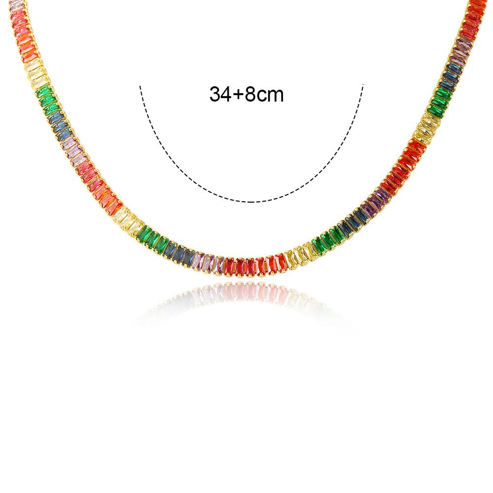 Waterproof Fashion White Green Rainbow Cubic Zirconia 18K Gold Plated Gorgeous Tennis CZ Necklace Elegant Charm Jewelry Women
Waterproof Fashion White Green Rainbow Cubic Zirconia 18K Gold Plated Gorgeous Tennis CZ Necklace Elegant Charm Jewelry Women