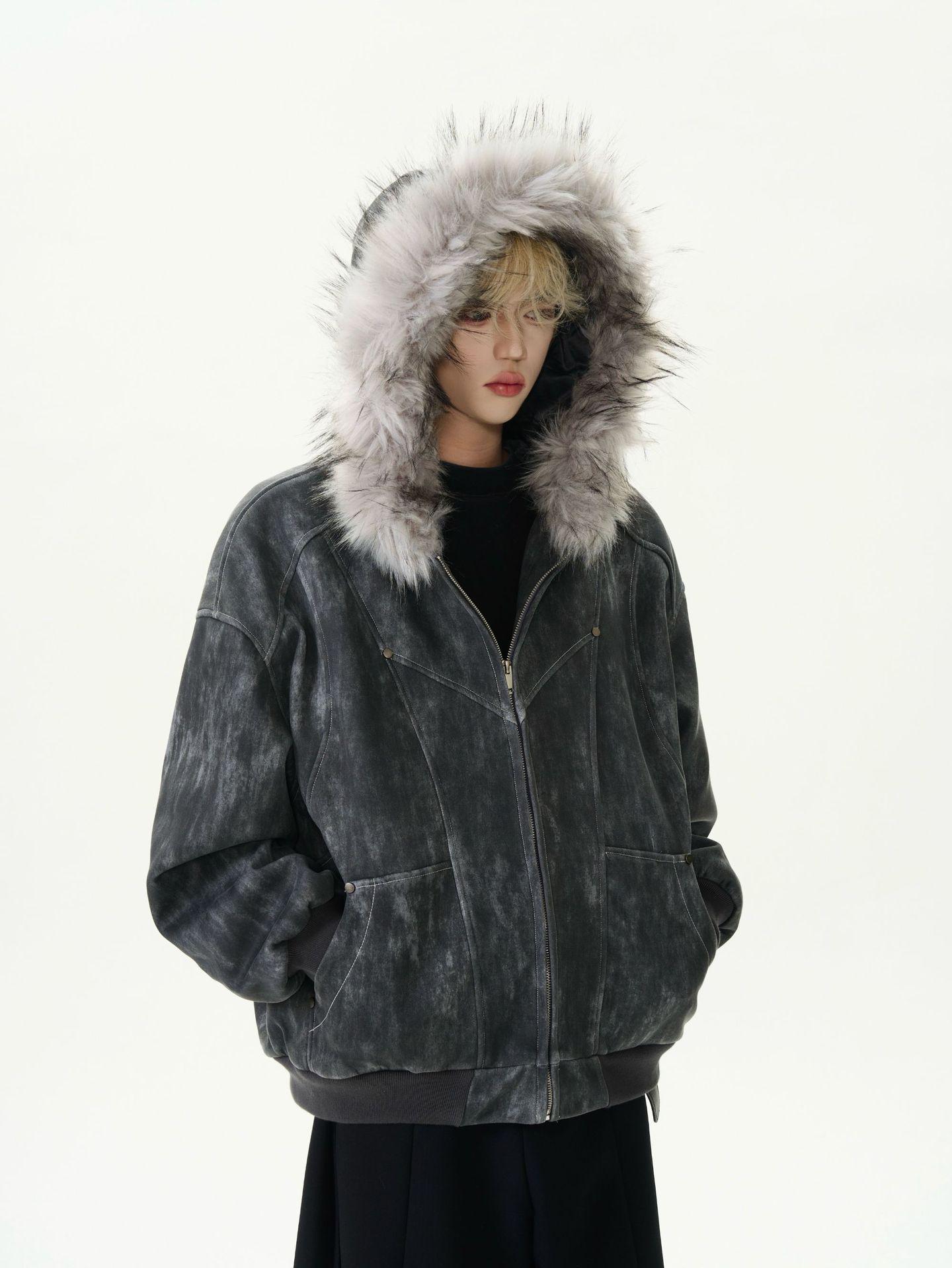 New Year Bestseller: Zuo Shan Diao Men s Tie-Dye Hooded Jacket with Fur Collar - High-End, Thick, Trendy Outerwear M (recommended for 75-110 jin) чорний
New Year Bestseller: Zuo Shan Diao Men s Tie-Dye Hooded Jacket with Fur Collar - High-End, Thick, Trendy Outerwear M (recommended for 75-110 jin) чорний